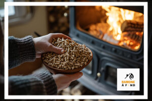 Approvisionnement d’un poêle à granulés pour une combustion propre et un chauffage efficace.